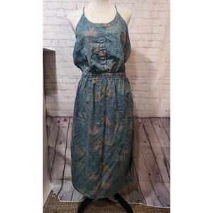 Tropics… Here I come! Prana Blue and Pink Midi Dress